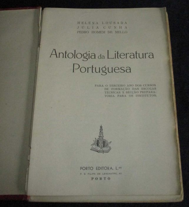 Livro Antologia da Literatura Portuguesa Helena Lousada 1954