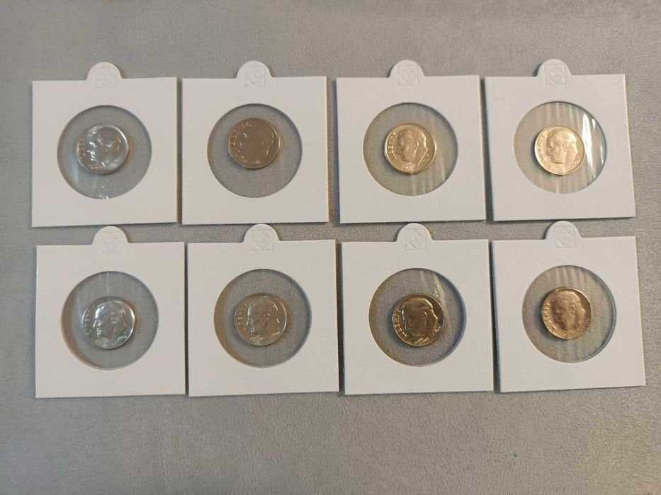 Monety kolekcjonerskie USA 1 Dime Roosevelta 8 sztuk