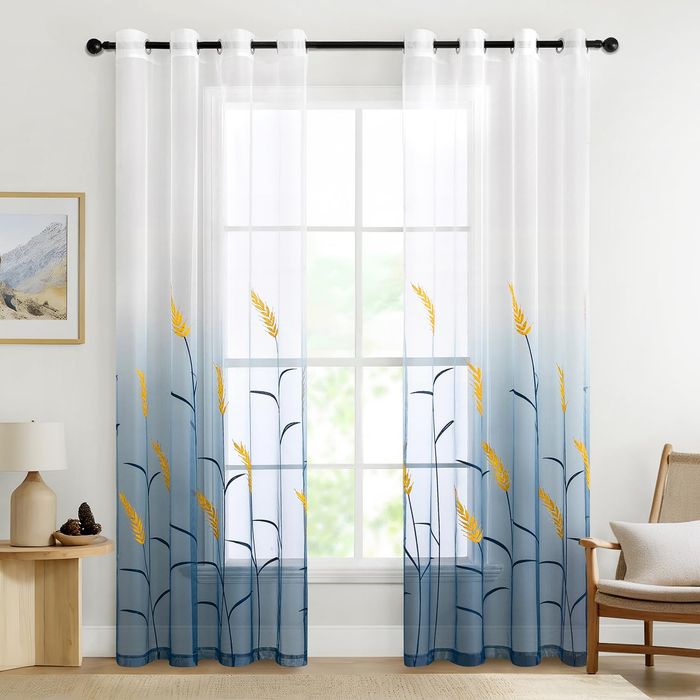 Voile Curtain Panels - Sheer Grommet - 225x140cm White 2pc