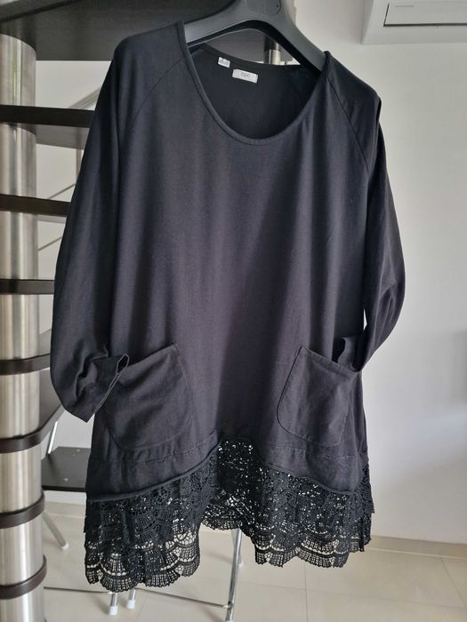 Piękna tunika oversize z koronkowym dołem bpc Bonprix collection