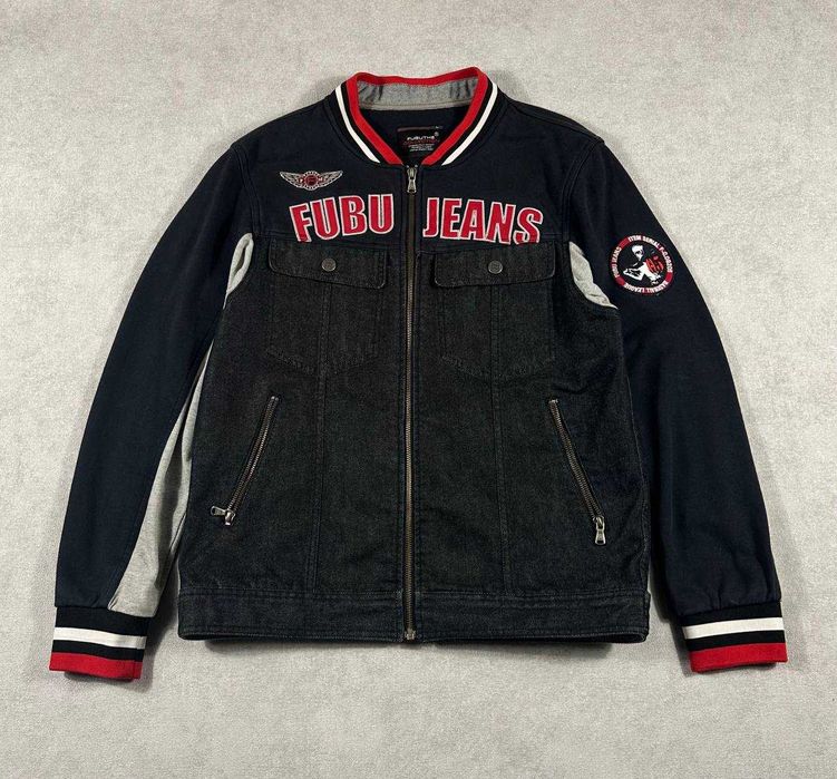 Винтажная джинсовая куртка FUBU Jeans Varsity Jacket 2005
