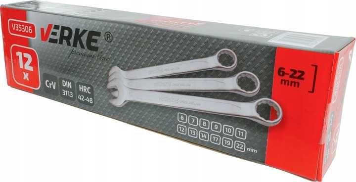 Mocne Klucze Płasko Oczkowe 6-22mm Zestaw VERKE