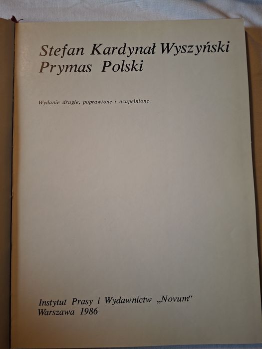 Album Stefan Kardynał Wyszyński Prymas Polski 1986