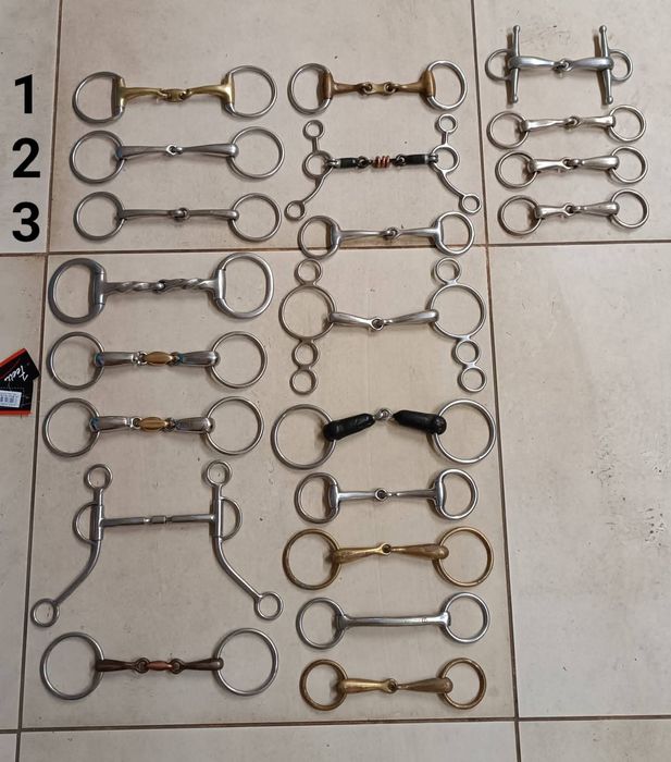 Wędzidło 9 cm - 14,5 cm wąs wielokrążek oliwka sprenger czanka gumowe