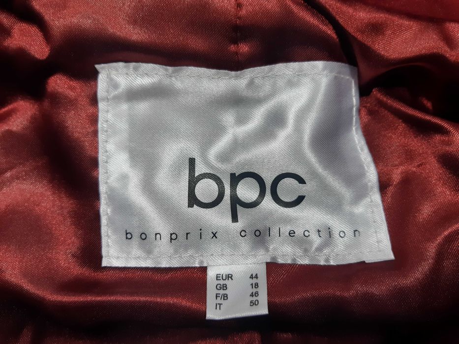 Nowy bordowy płaszcz 44,XXL BonPrix BPC kurtka plus size