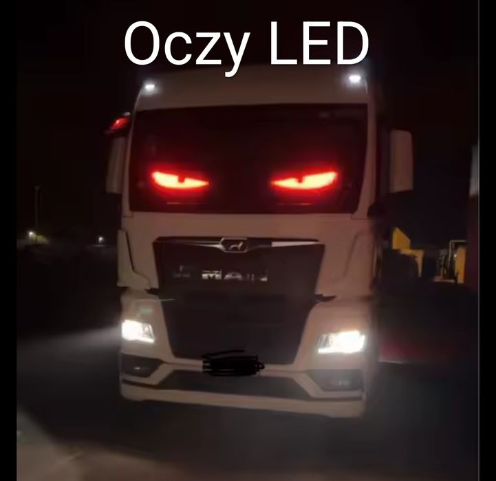 2SZT 59x12cm DUŻE Diabelskie Oczy Led z aplikacją tir bus oso