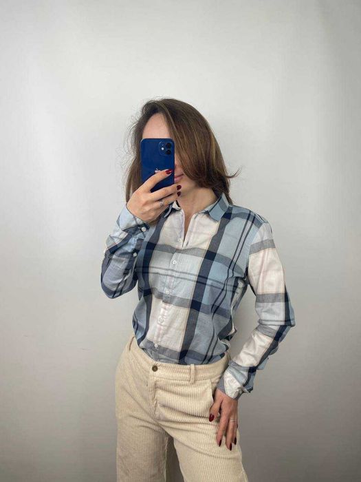 Barbour жіноча блакитна сорочка в клітинку