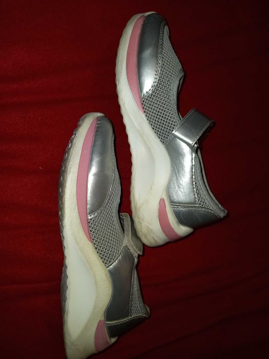 Sapatilhas leves e de tecido aberto/respirável - cinza e rosa - 36