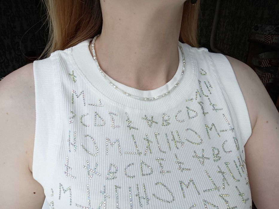 Biały naszyjnik z masy perłowej