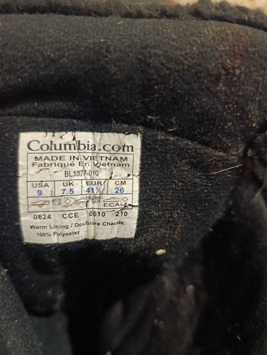 Бесплатно ботинки columbia 41,5 р-р.