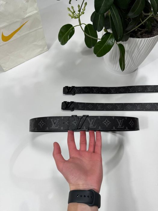Ремінь Louis Vuitton чорний Чоловічий пояс Лв монограмний