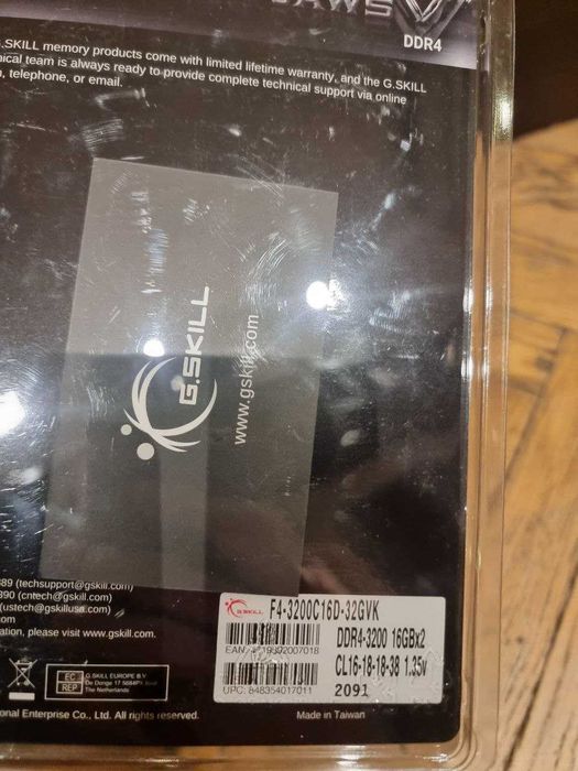 Оперативна памʼять G.Skill Ripjaws V 32GB (2×16GB) DDR4-3200 ГАРАНТІЯ