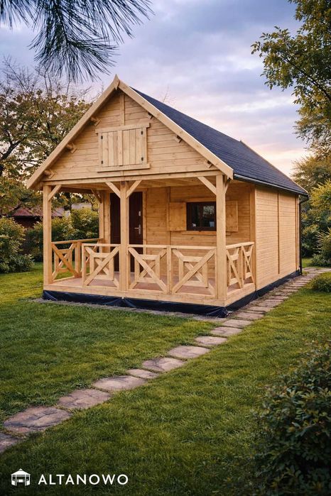 Domek letniskowy 4x6 bez pozwolenia z antresolą | montaż | producent