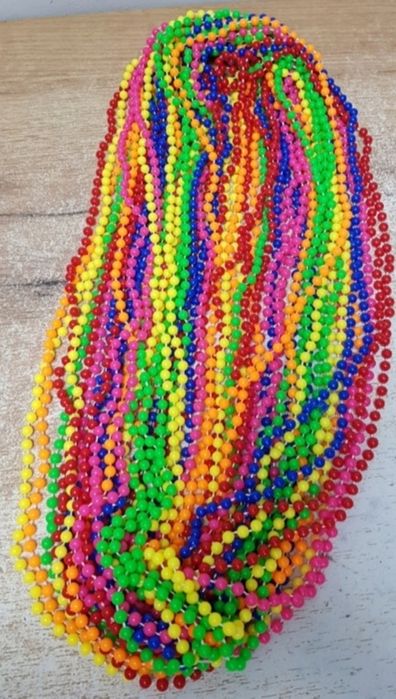 Lata 80 90 Kolorowe koraliki naszyjnik przebranie stroj 30 sztuk neon