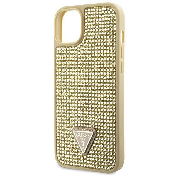 Guess Futerał Do Iphone 13 / 14 / 15 (Rhinestone Triangle) Złoty