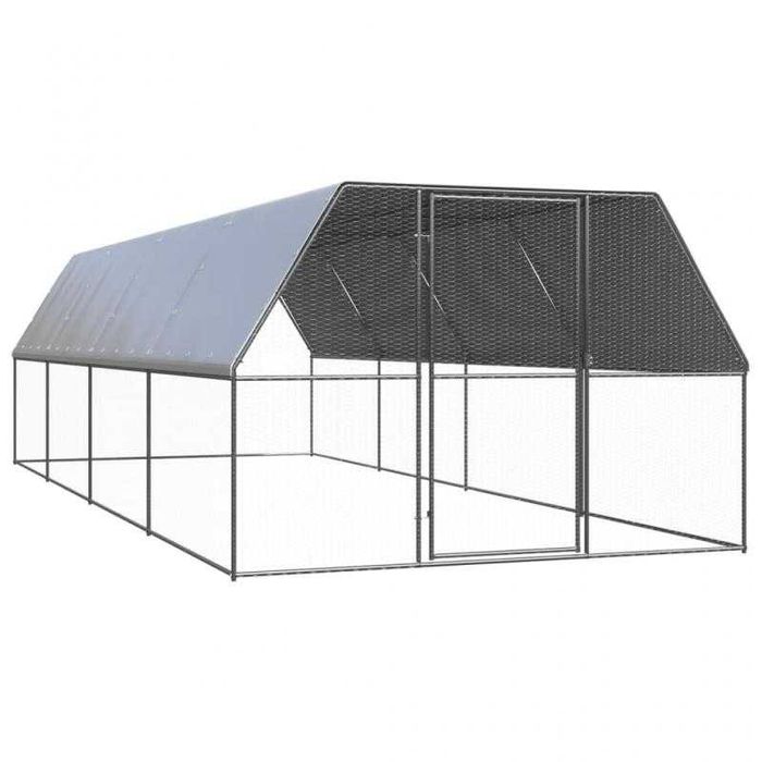 Galinheiro de Exterior 3x8x2 m em Aço Galvanizado