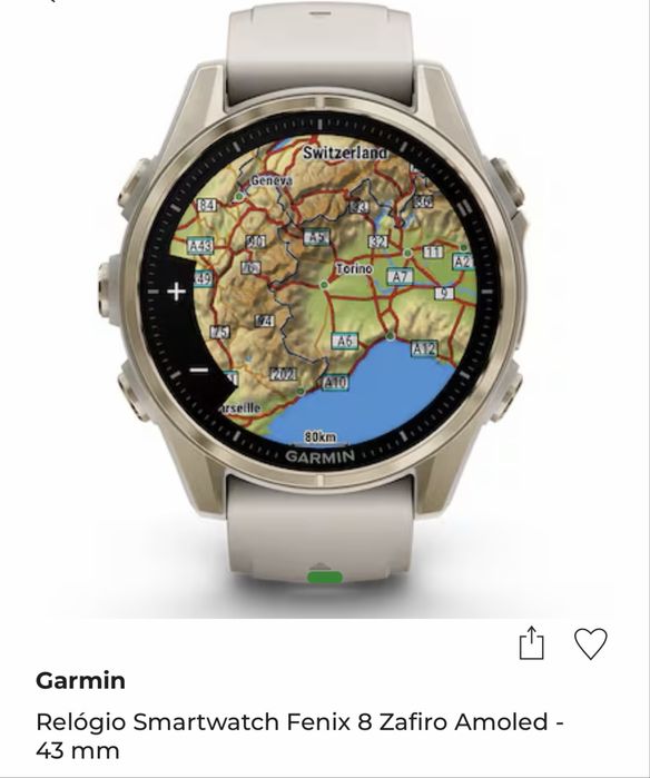 Garmin-Relógio Smartwatch Fenix 8 Zafiro Amoled - 43 mm