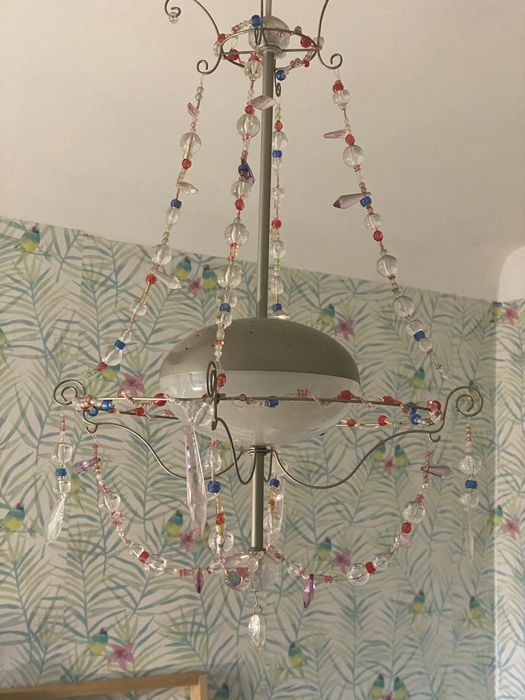 Żyrandol IKEA Dziewczęcy Koraliki szkiełka kolorowe