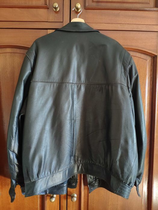 Casaca preta de pele genuína Jopel (Homem)