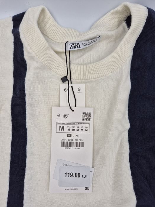 Nowa Oryginalna z metką koszulka tshirt bluzka t-shirt ZARA M