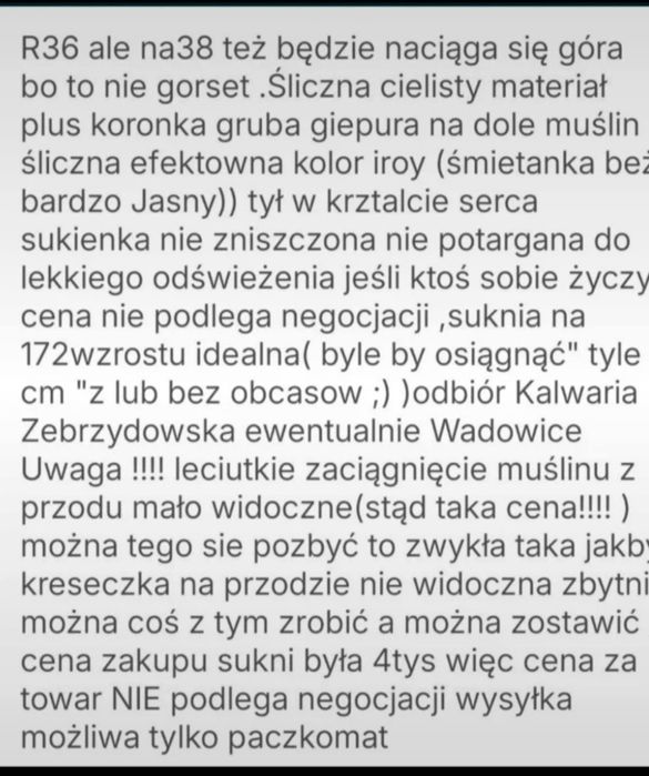 Suknia ślubna muślin giepura