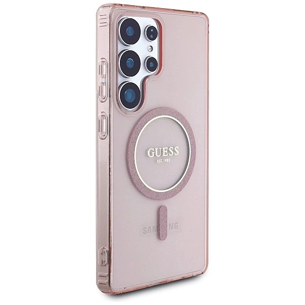 Etui Guess Glitter Circle Classic Logo MagSafe do Samsung Galaxy S25 U