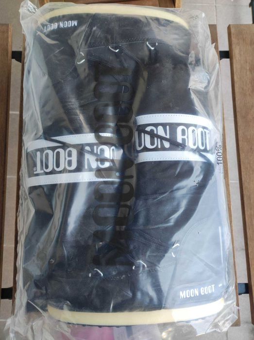 Czarno białe moon boot 39-41 długie