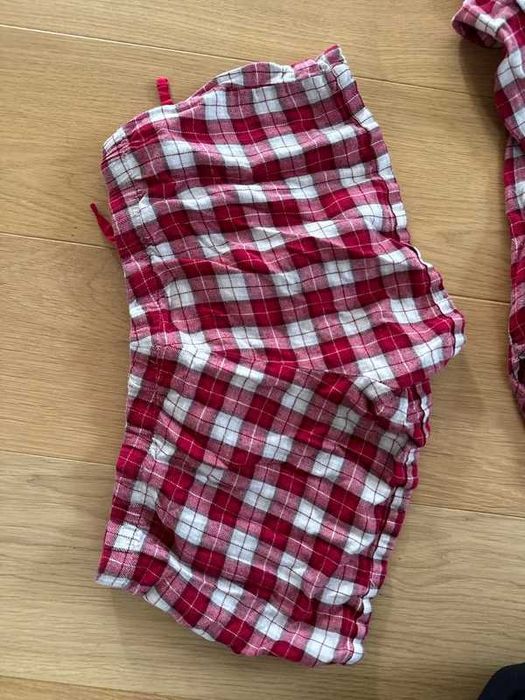 Piżama damska w kratkę flanela świąteczna czerwona na Święta, na Zimę