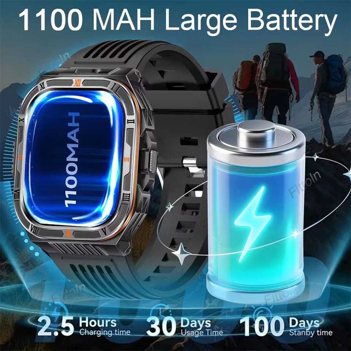 Смарт часы: VWAR HT38 PRO. NFC. Compass. 3D-меню. 1100mAh. LED-фонарик