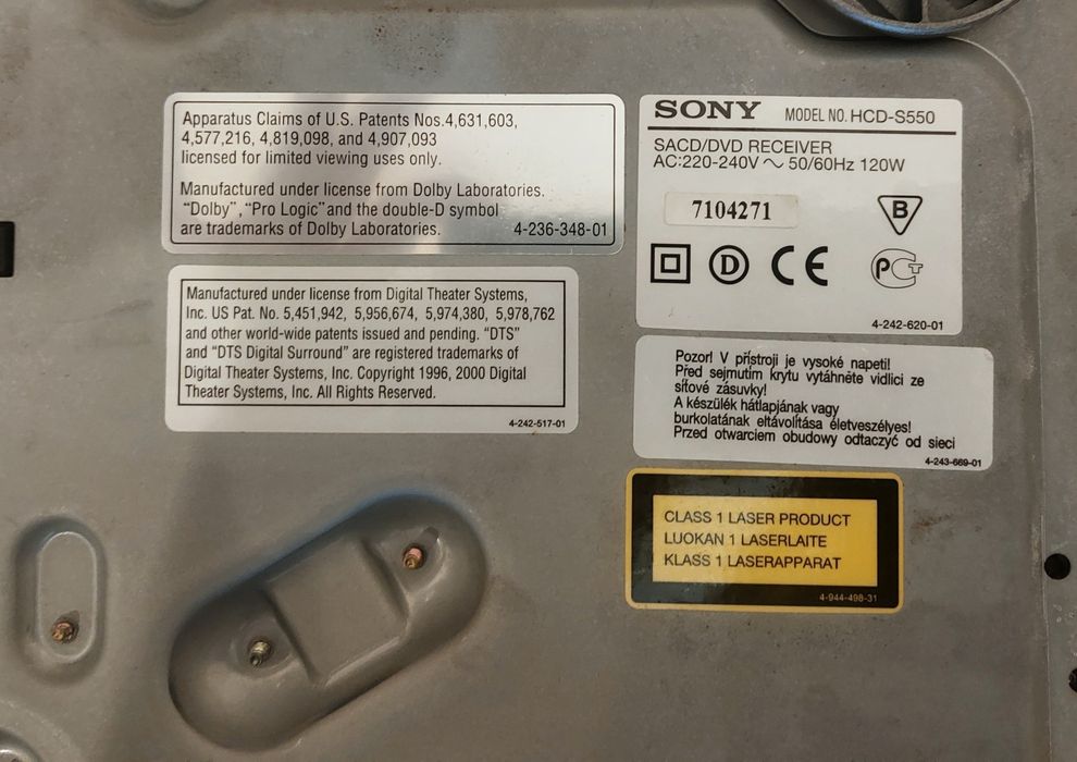 Sistema de Som 5.1 Sony DAV-S550 (HCD-S550) – 5 Colunas + Subwoofer