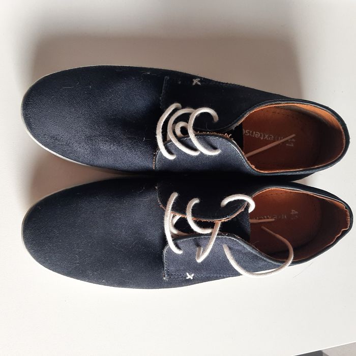 Buty skórzane granatowe