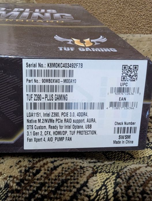 Материнська плата TUF z390-plus Gaming