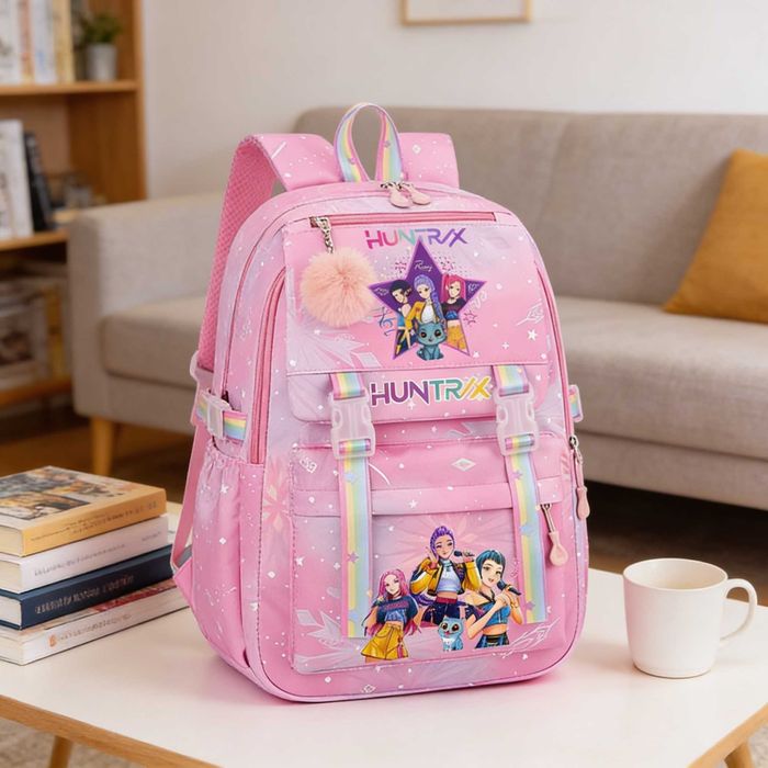 mochila menina huntrix kpop guerreira demon