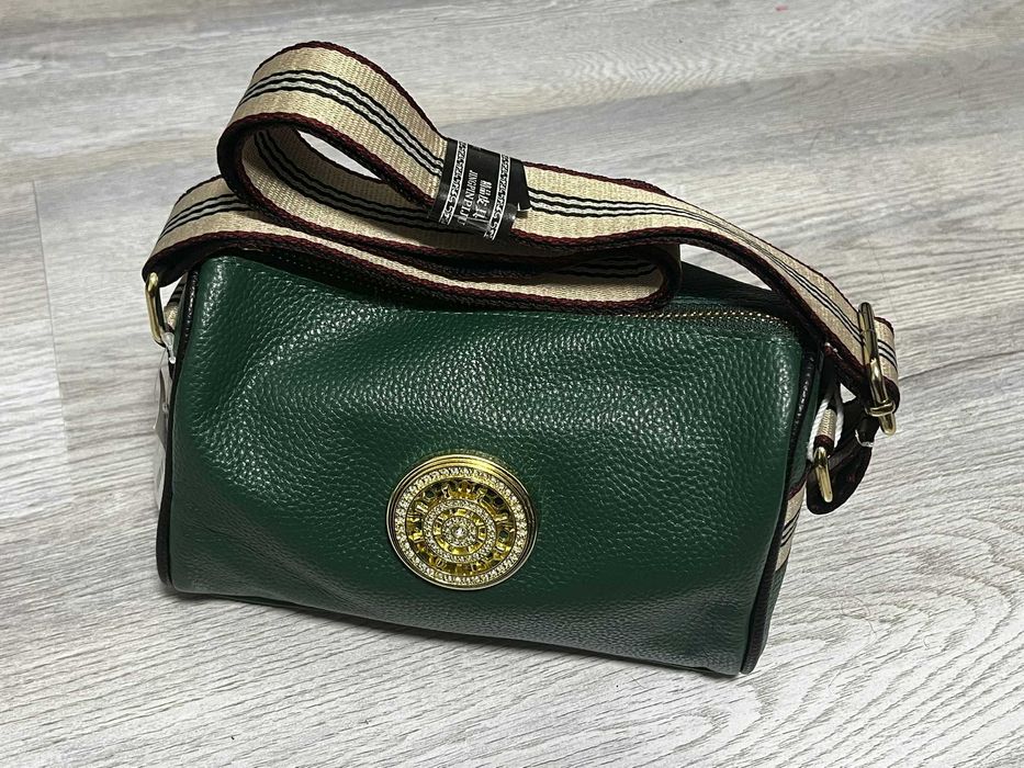 Сумка для жінок із натуральної шкіри зелена