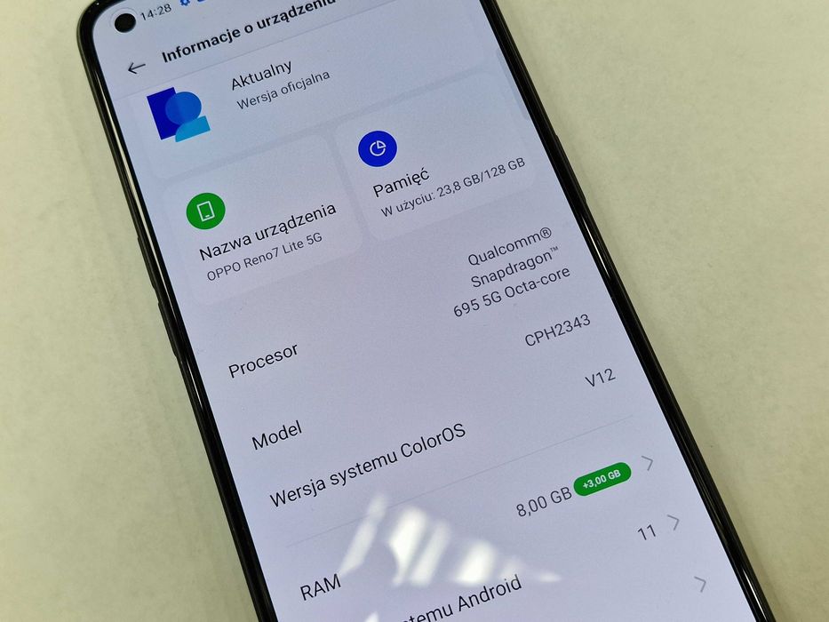 Oppo Reno7 Lite 5G Dual SIM/ 8GB/ 128GB/ Cosmic Black/ Grade A+