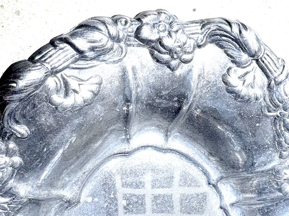 Lindas taças ovais antigas com banho em prata inglesa e espanhola