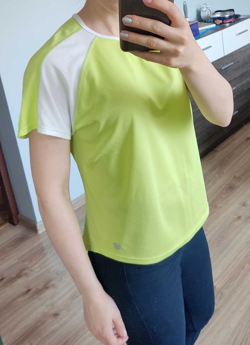 Bluzka Koszulka sportowa T-shirt neonowa seledynowa New Balance