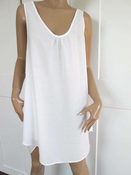 Shein biała tunika sukienka z koronką plus size 3XL 4XL NOWA