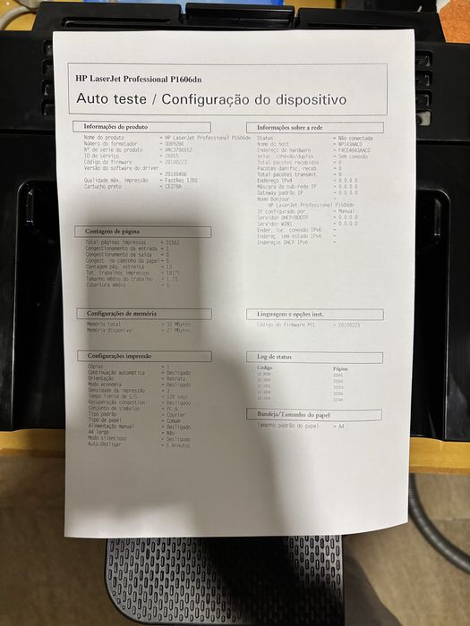 Impressora HP LaserJet Pro P1606dn