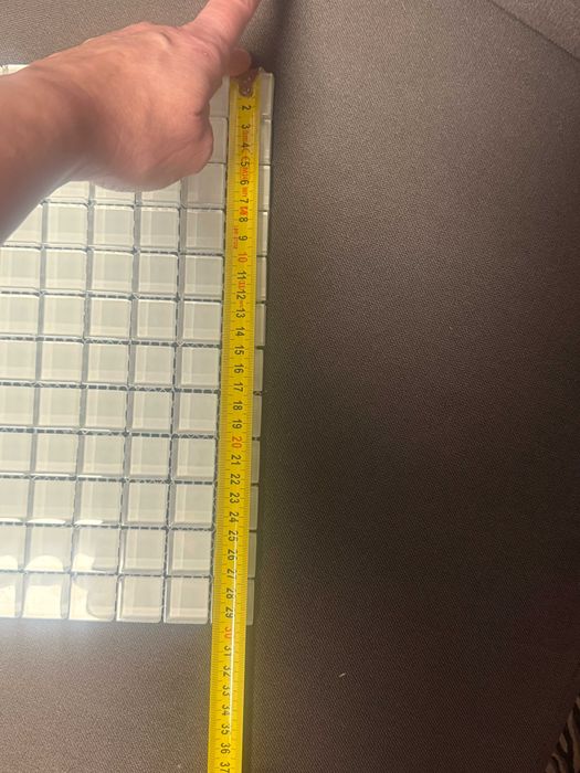 Płytki mozaika biała szklana -ARREDO