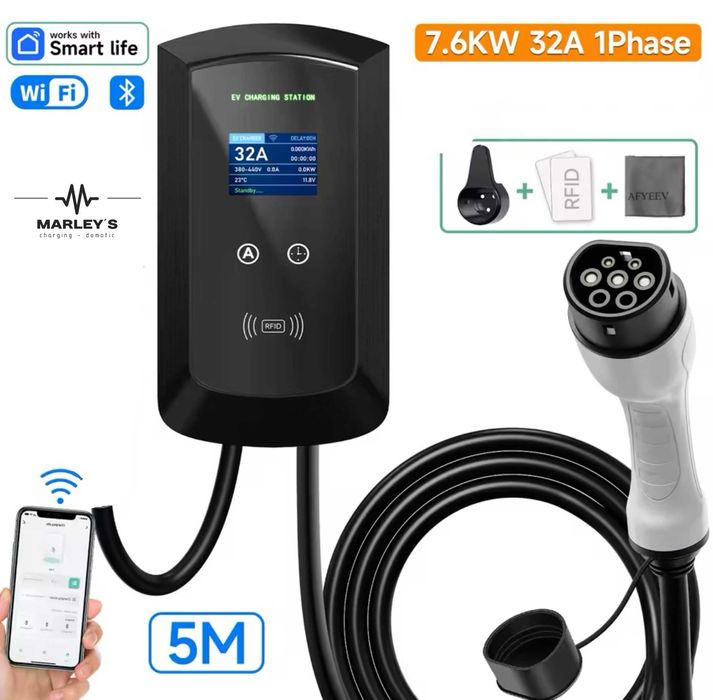 Carregador Wallbox 7,6 kw - 32A - C/APP e Cartões  -Elétricos Híbridos