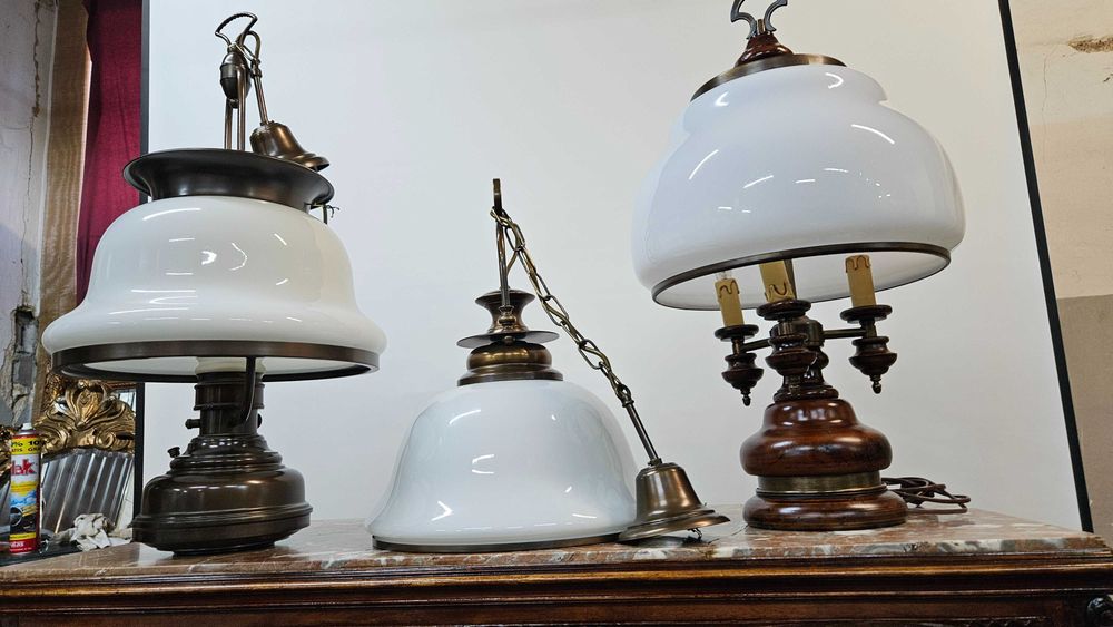 Stary ładny komplet lampy aukcja 6 szt .