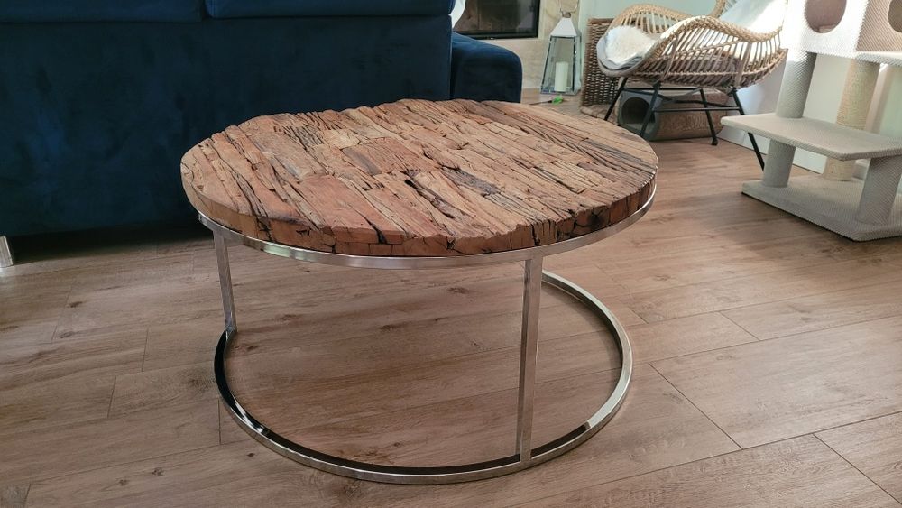 Stolik kawowy designerski, okrągły jak Riviera Maison