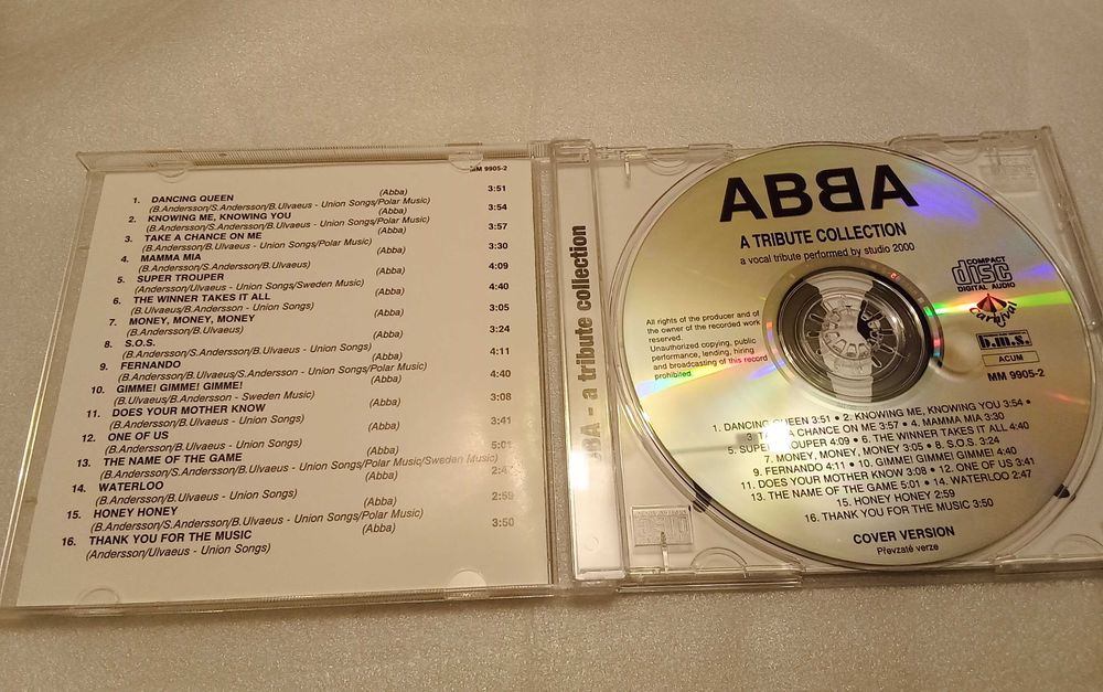 Płyta CD "ABBA - A Tribute Collection" studio 2000, 16 utworów
