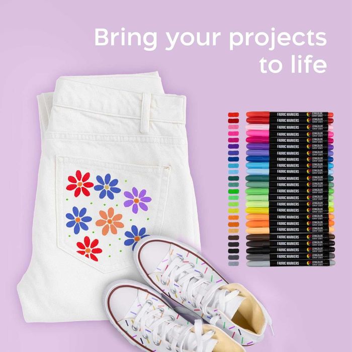 Фломастери текстильні Zenacolor 24шт.