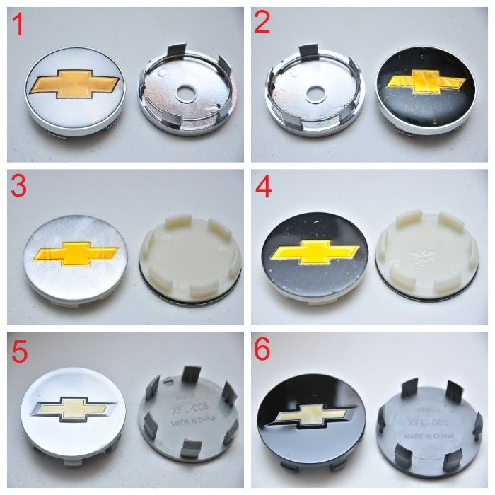 Колпачки/заглушки для литых дисков Chevrolet 53/58/60 мм Aveo Lacetti