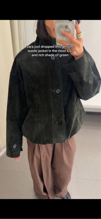 Замшева шкіряна куртка Zara