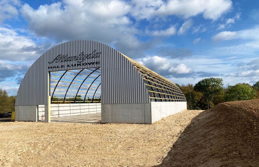 Hala Łukowa na bale stalowa 9,30x30m wiata hangar garaż konstrukcja