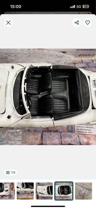 Carro coleção escala Porsche 356B - c/ falhas