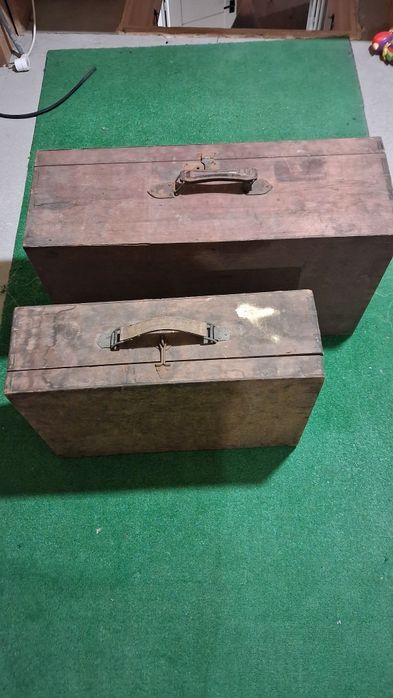 Stare drewniane walizki PRL 2sztuki